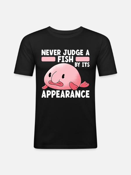 Poisson blob mignon poisson laid - T-shirt près du corps Homme - noir