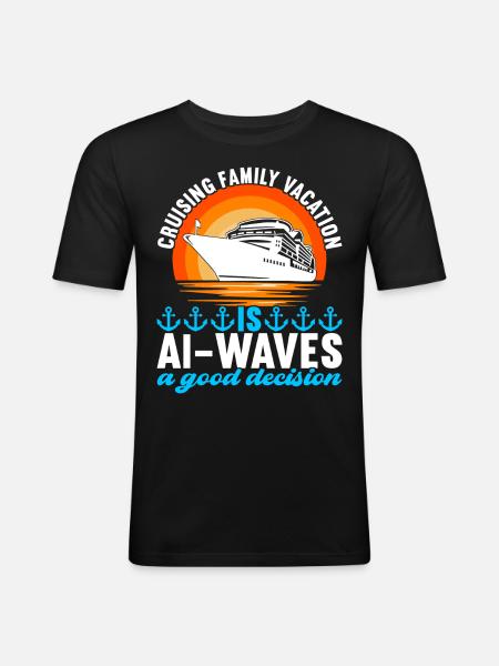 Croisière Vacances Bateau de croisière - T-shirt près du corps Homme - noir