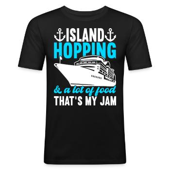 Kreuzfahrt Urlaub Kreuzfahrtschiff - Männer Slim Fit T-Shirt - Schwarz - Vorne - Nik (191cm)