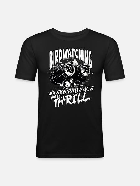 Bird watching ornithologist - Men's Slim Fit T-Shirt - black