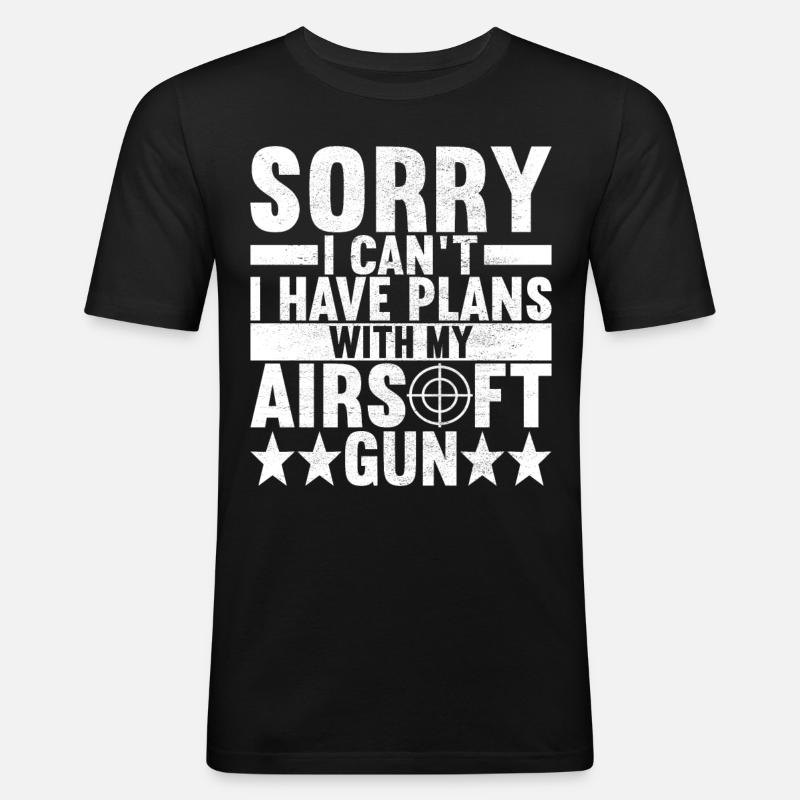 Airsoft Waffe Airsoft Hobby - Männer Slim Fit T-Shirt - Schwarz