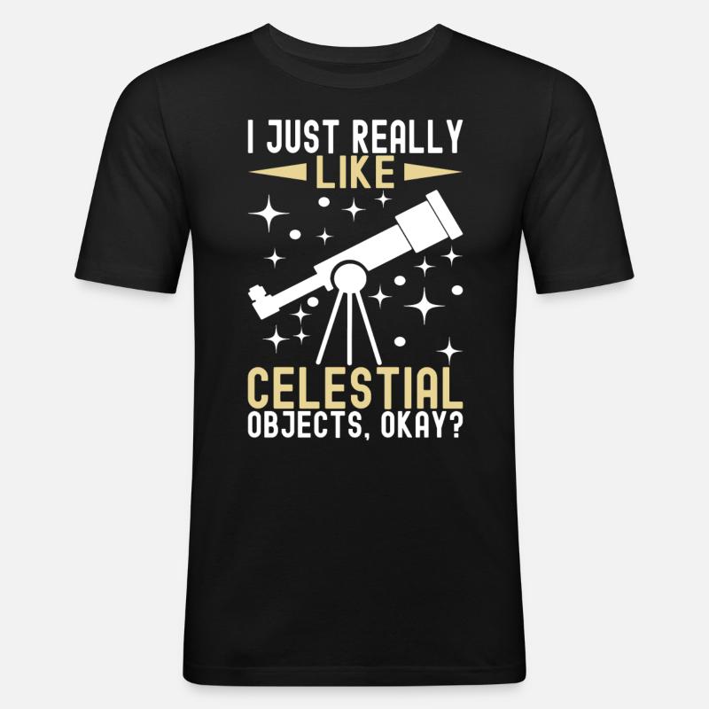 Atronome Astronomie - Männer Slim Fit T-Shirt - Schwarz