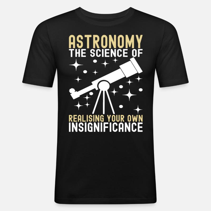 Atronome Astronomie - Männer Slim Fit T-Shirt - Schwarz