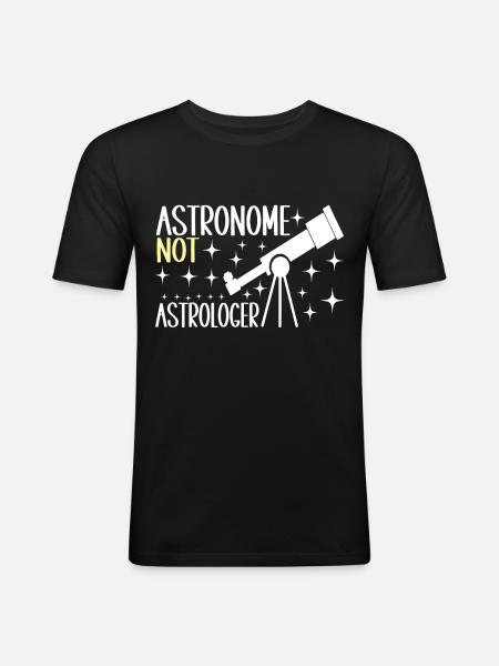 Astronomie astronome - T-shirt près du corps Homme - noir
