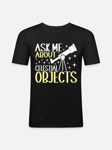 Astronom Astronomie - Männer Slim Fit T-Shirt - Schwarz