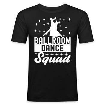 Ballsaal Tanz Ballsaaltänzer Gesellschaftstänzer - Männer Slim Fit T-Shirt - Schwarz - Vorne - Nik (191cm)