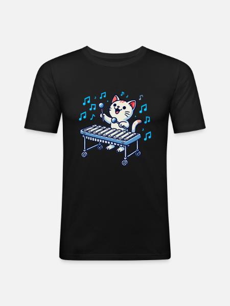 Vibraphon, vibraphoniste - T-shirt près du corps Homme - noir
