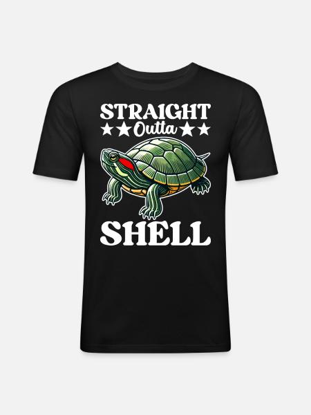 Turtle Red-eared Turtle - Men's Slim Fit T-Shirt - black