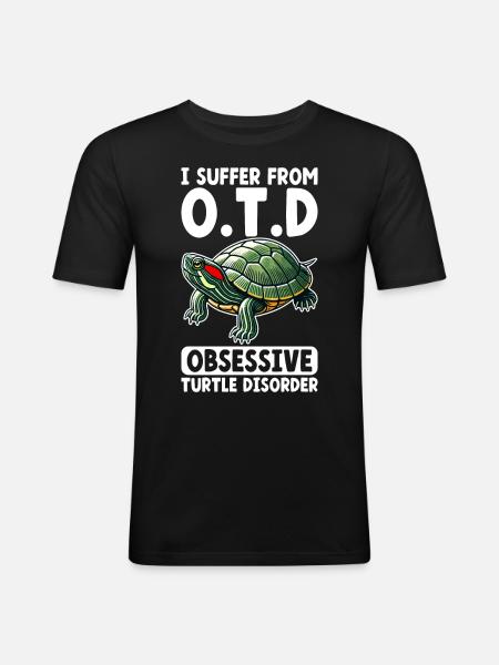 Turtle Red-eared Turtle - Men's Slim Fit T-Shirt - black