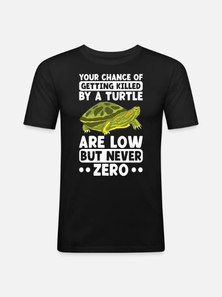 Turtle Red-eared Turtle - Men's Slim Fit T-Shirt - black