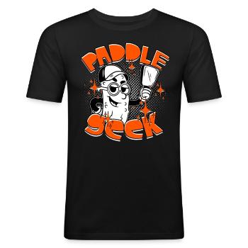 Pickleball Paddle Seek - Men's Slim Fit T-Shirt - black - Front - Nik (191cm)