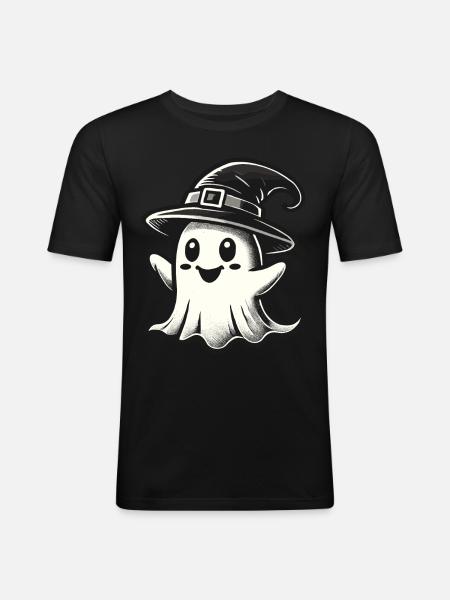 Funny Witch Ghost Spooky Party - Men's Slim Fit T-Shirt - black