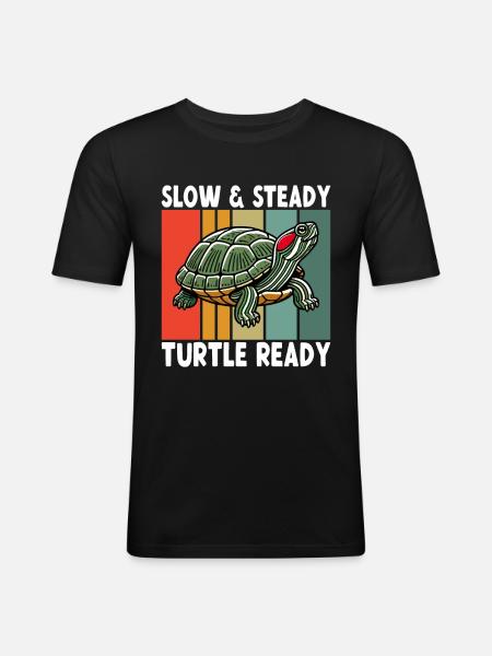 Turtle Red-eared Turtle - Men's Slim Fit T-Shirt - black