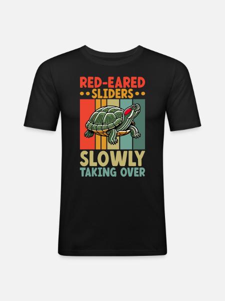 Turtle Red-eared Turtle - Men's Slim Fit T-Shirt - black