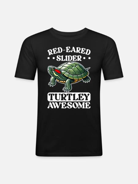 Turtle Red-eared Turtle - Men's Slim Fit T-Shirt - black