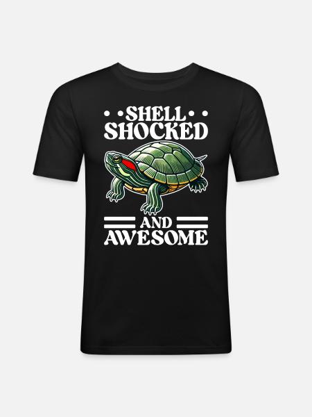 Turtle Red-eared Turtle - Men's Slim Fit T-Shirt - black