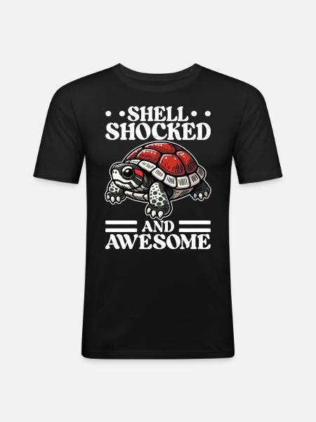 Turtle Red-eared Turtle - Men's Slim Fit T-Shirt - black