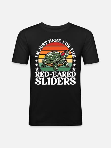 Turtle Red-eared Turtle - Men's Slim Fit T-Shirt - black
