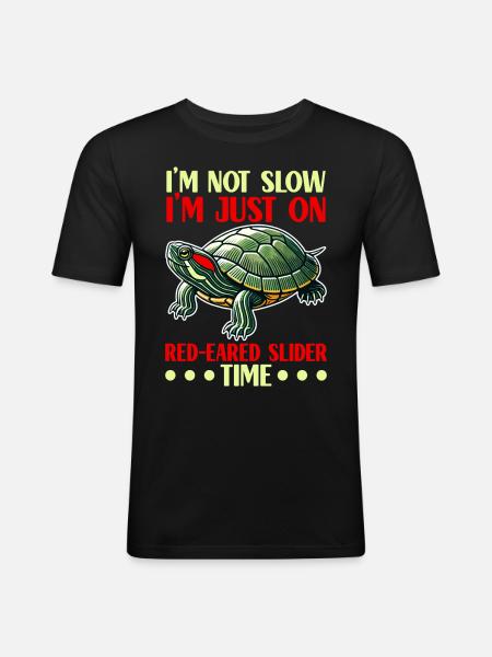 Turtle Red-eared Turtle - Men's Slim Fit T-Shirt - black