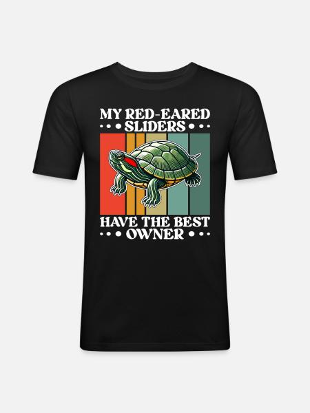 Turtle Red-eared Turtle - Men's Slim Fit T-Shirt - black