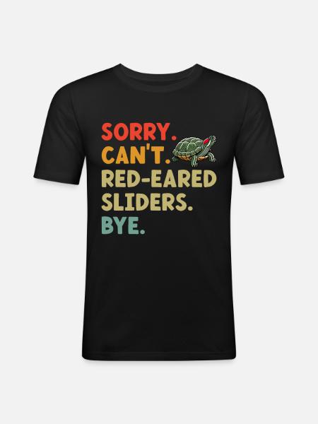 Turtle Red-eared Turtle - Men's Slim Fit T-Shirt - black
