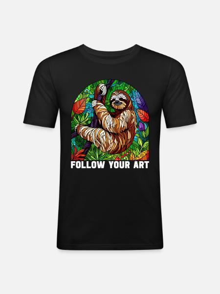 Buntglaskünstler Buntglaskunst - Männer Slim Fit T-Shirt - Schwarz