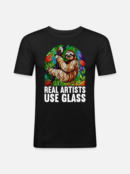 Vitrail artiste Vitrail Art - T-shirt près du corps Homme - noir