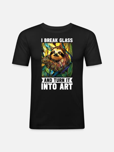 Vitrail artiste Vitrail Art - T-shirt près du corps Homme - noir
