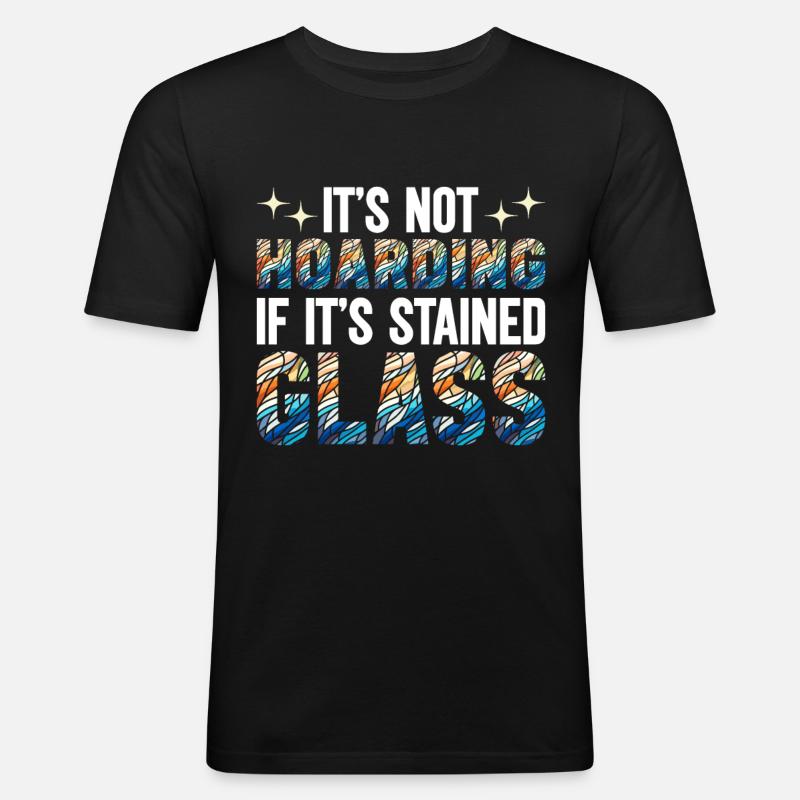 Buntglaskünstler Buntglaskunst - Männer Slim Fit T-Shirt - Schwarz