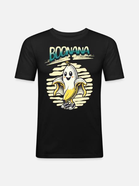 Funny Banana Ghost Ghosts Boonana - Men's Slim Fit T-Shirt - black