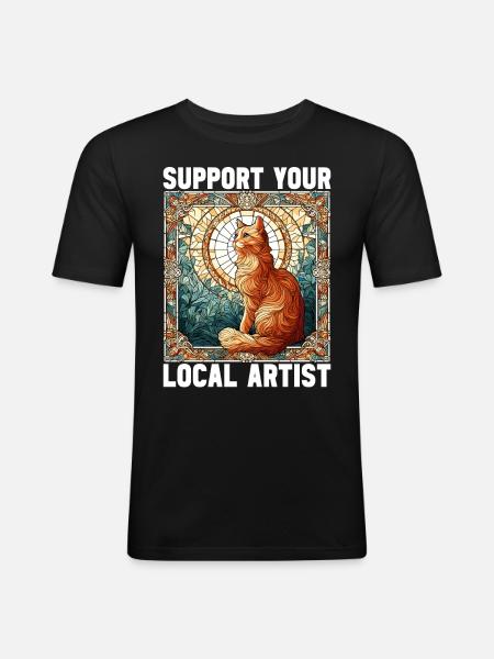Vitrail artiste Vitrail Art - T-shirt près du corps Homme - noir