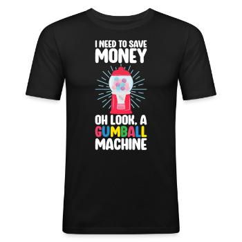 Machine à chewing-gum Machine à chewing-gum - T-shirt près du corps Homme - noir - Devant - Nik (191cm)