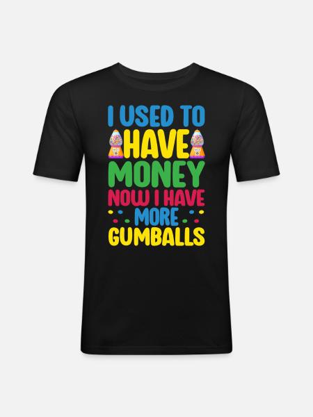 Gumball Machine Kaugummiautomat - Männer Slim Fit T-Shirt - Schwarz