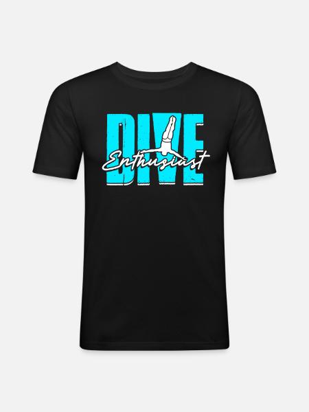 Dykker Dykning Dykning Dykker Dykker Entusiast - Herre Slim Fit T-Shirt - sort