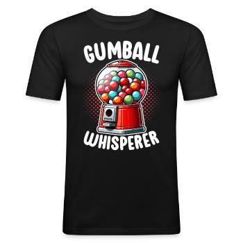 Machine à boules de gomme - T-shirt près du corps Homme - noir - Devant - Nik (191cm)
