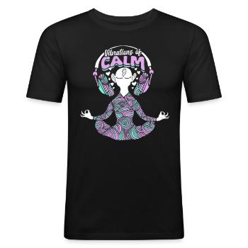 ASMR Whisper Vibrations of Calm - Men's Slim Fit T-Shirt - black - Front - Nik (191cm)