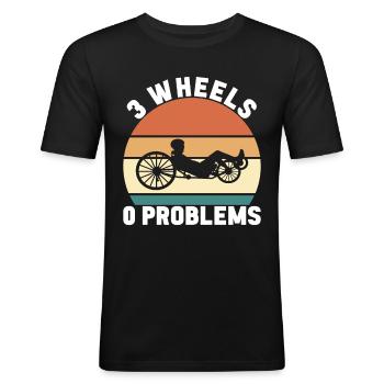 Tricycle couché Liegetrike Liegedreirad - T-shirt près du corps Homme - noir - Devant - Nik (191cm)