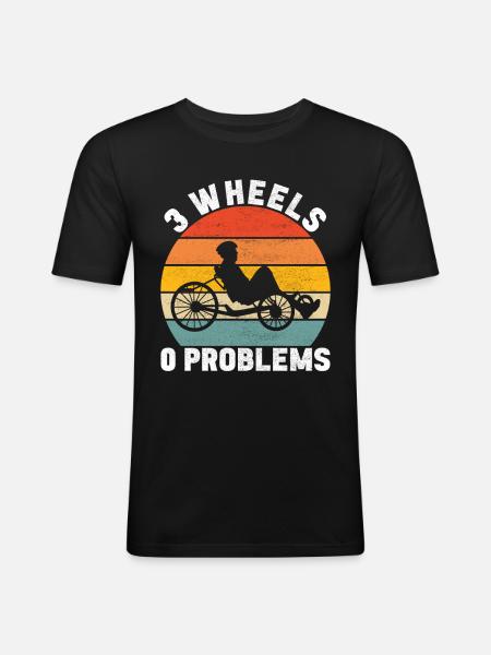 Recumbent Trike Liegetrike Liegedreirad - Männer Slim Fit T-Shirt - Schwarz