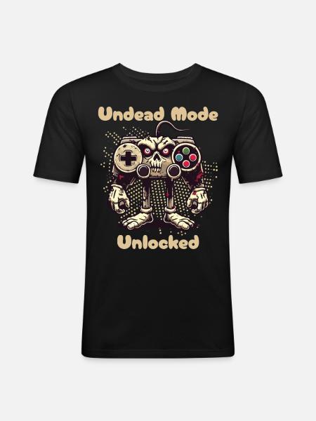 Zombie Gaming Controller Mode Unleashed - Men's Slim Fit T-Shirt - black