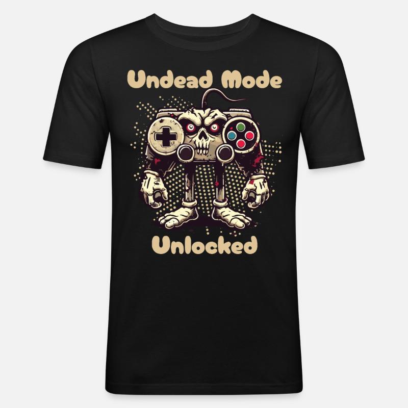 Zombie Gaming Controller Mode Unleashed - Men's Slim Fit T-Shirt - black