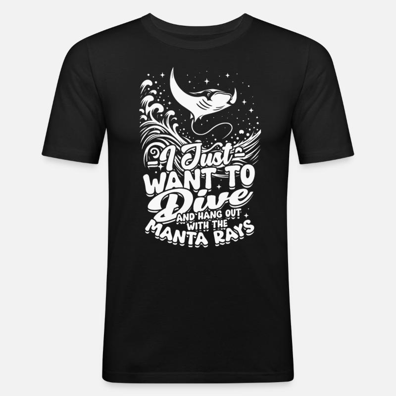 Manta rays, stingrays - Men's Slim Fit T-Shirt - black
