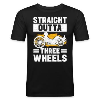 Tricycle couché Liegetrike Liegedreirad - T-shirt près du corps Homme - noir - Devant - Nik (191cm)