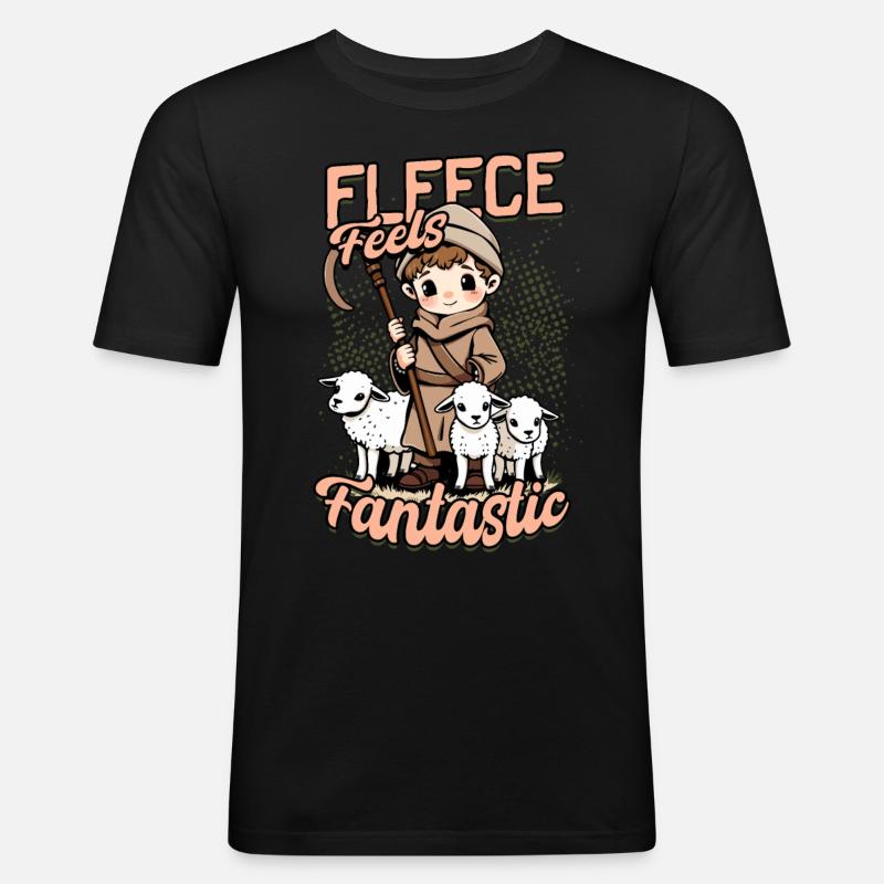 Shepherd Sheep Sheep Shepherd - Men's Slim Fit T-Shirt - black