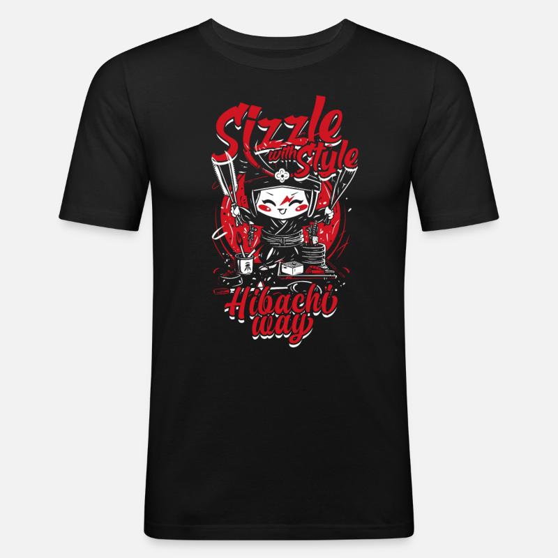 Hibachi grésille avec style - T-shirt près du corps Homme - noir