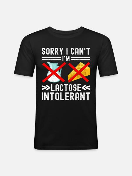 Lactose intolerance Lactose intolerant - Men's Slim Fit T-Shirt - black