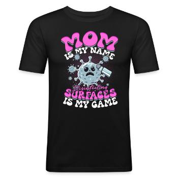 Nucleaire fobie Mysofobie - Mannen slim fit T-shirt - zwart - Voor - Nik (191cm)