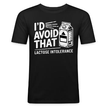 Lactose intolerance Lactose intolerant - Men's Slim Fit T-Shirt - black - Front - Nik (191cm)