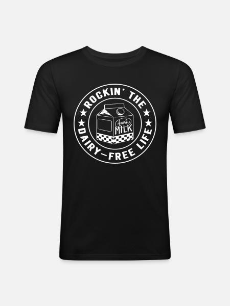 Lactose intolerance Lactose intolerant - Men's Slim Fit T-Shirt - black