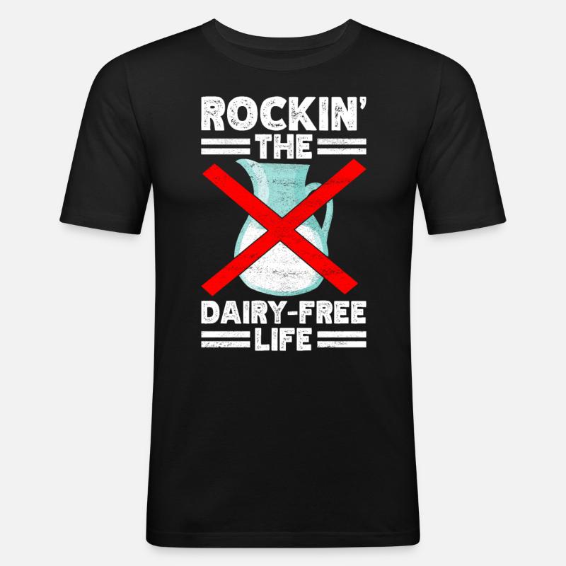 Lactose intolerance Lactose intolerant - Men's Slim Fit T-Shirt - black