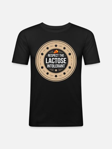 Lactose intolerance Lactose intolerant - Men's Slim Fit T-Shirt - black